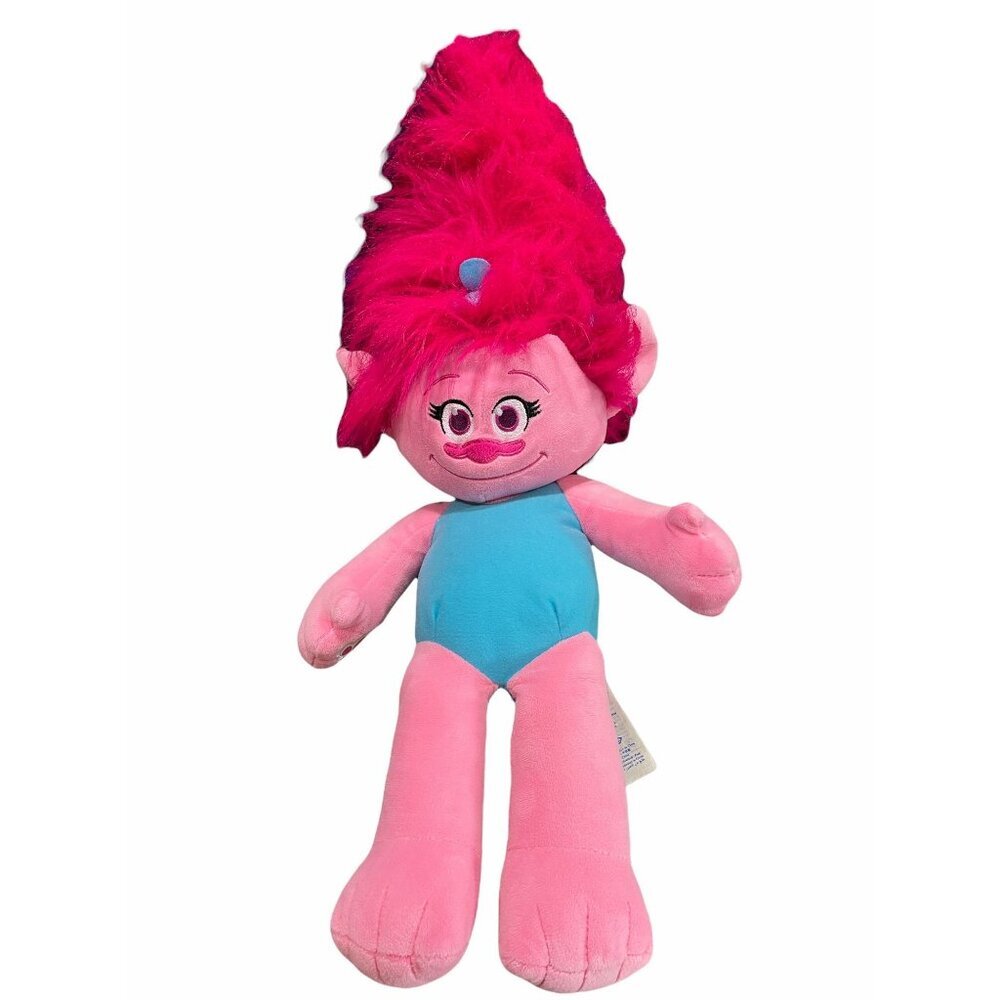 Build-A-Bear Workshop Trolls Poppy Plush Doll Pink Blue 24" Stuffed Toy